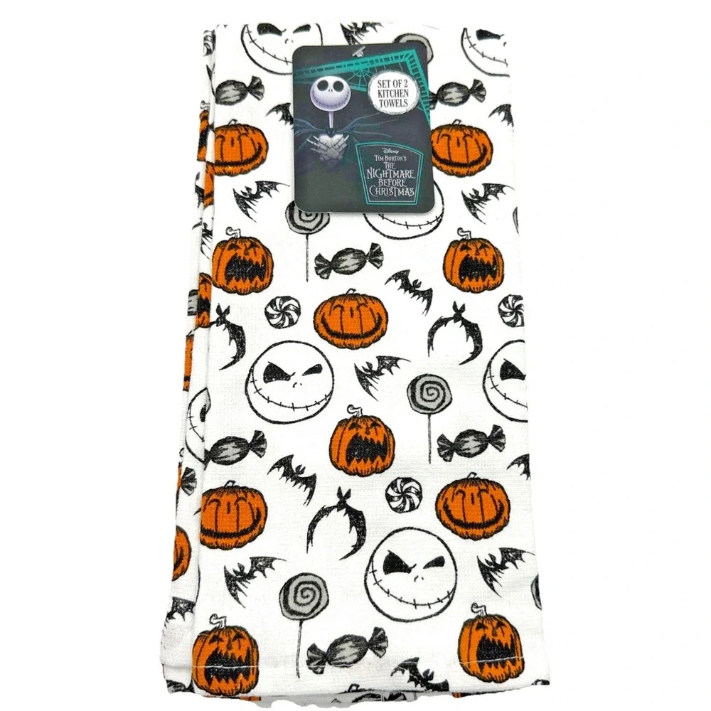 Disney Nightmare Before Christmas Kitchen Towels Set of 2 16x26 100% Cotton